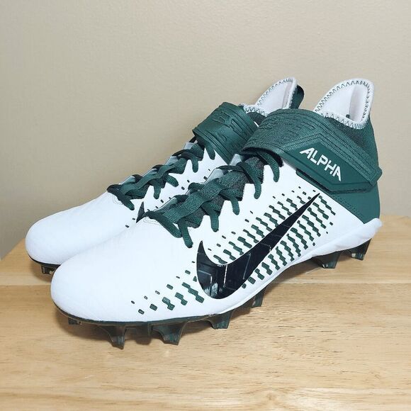 Nike Alpha Menace Pro 2 Mid Football Cleats White Green BV3945-107 Men's 12.5 - Picture 3 of 7